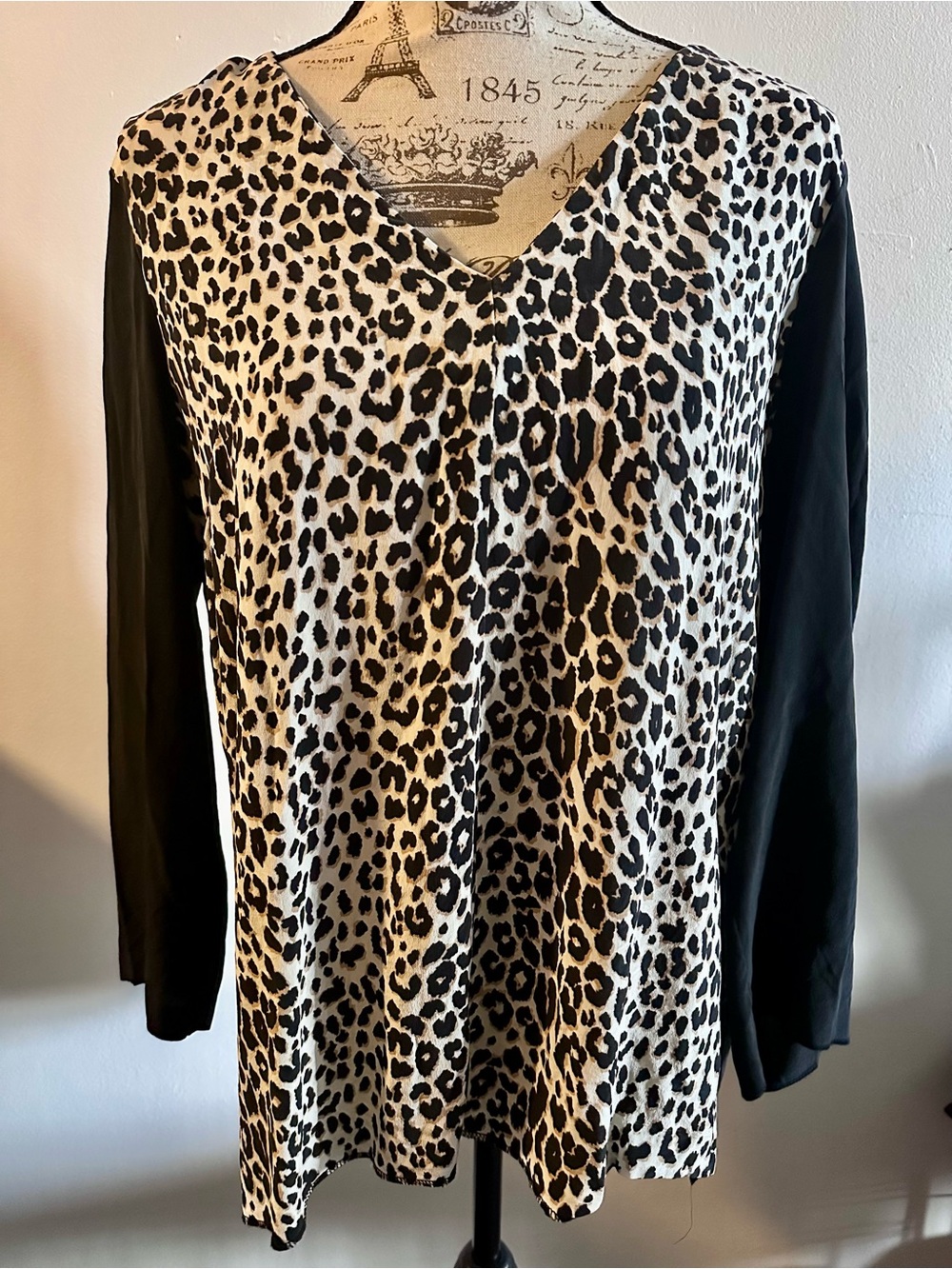 🐆 Unleash Your Inner Wild Side - Club Monaco Krista Leopard Print Silk Top! 🐆